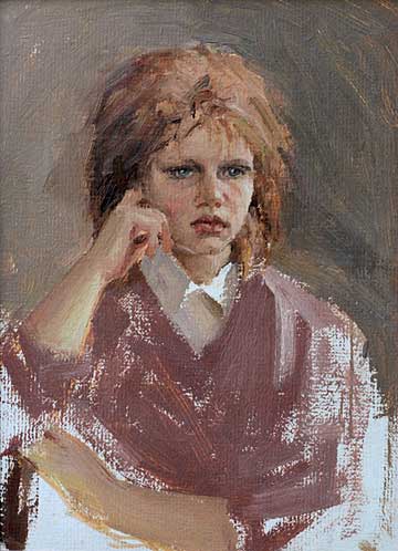 The portrait of a red-haired girl